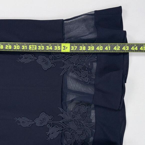 Adrian Mattox Womens Mesh Lace Mermaid Midi Dress Dress Size 10 Ink Navy - Picture 16 of 16